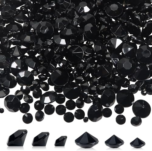 TOAOB 5000 Pezzi Cristalli Decorativi Dispersione Nero Acrilico Dimensioni Coriandoli per Vasi Matrimonio Feste Compleanni Artigianato Decorazioni Tavoli 3 mm 6 mm 10 mm