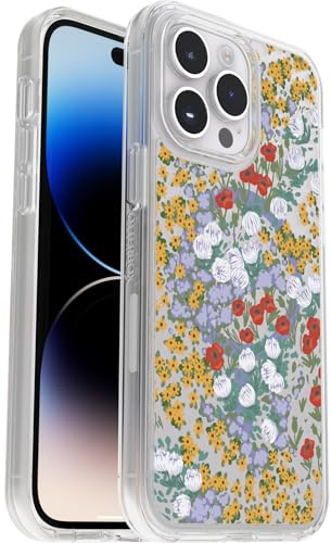 OtterBox Symmetry Plus Clear for MagSafe Case for iPhone 14 Pro Max Shockproof, Drop proof, Protective Thin Case, 3x Tested to Military Standard, Flower Fields