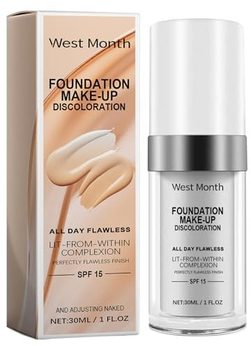 Farbwechselnde Foundation, SPF 15 Feuchtigkeitsspendend Ölkontrollierend Flüssig Foundation Lang Anhaltend Concealer Make Up, Gleichmäßiger Hautton, Leicht Und Atmungsaktiv, Den Ganzen Tag Makellos