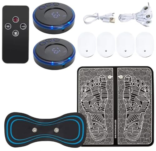 Faeymth Masajeador Eléctrico de Pies, Almohadilla de Masaje Electroestimulador, Esterilla de Masaje EMS, Masajeador Muscular, Masaje Relajante de Pies, Masajeador de Fitness, USB