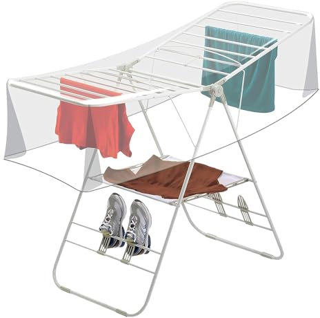 275663 Séchoir à linge rotatif pour extérieur, housse imperméable et respirante pour vêtements, protège de la pluie, du soleil et du smog, sac à linge (lot de 2, 150 x 280 cm)