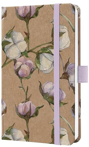 SIGEL J6804 Weekly planner Jolie 2026-1 year - approx. A6 - Cotton Fields - 2 pages = 1 week - hardcover - 80 gsm - brown/lilac/rose/olive/white - 174 p. - FSC-certified
