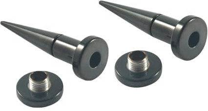 Mesnt Dehnstäbe Tunnel Set Ohr Expander Plug5mm, 2PCS Chirurgenstahl Kegel Schraube Fit Ohr Expander Ohr Plugs, Schwarz