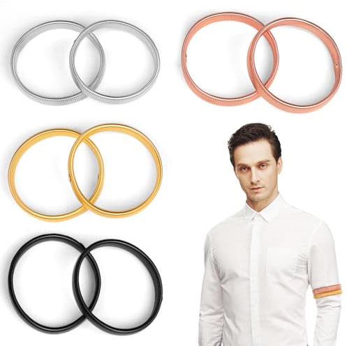 MOKIDO 4 Paar Ärmelhalter, Ärmelhalter Damen, Ärmelhalter Herren | Elastische Ärmelhalter, Anti-Rutsch-Hemd Ärmelhalte, Ärmelhalter zum Fixiert Ärmel, Hemd Halter für Männer und Frauen