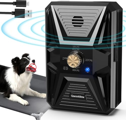 Bubbacare Antibell, Antibell Ultraschall Gerät, 3 Stufen Automatisch Antibell für Hunde mit 33ft, Wiederaufladbares & Wasserdichtes Anti Bell Gerät Hunde, für Große KleineHunde Innen Außenbereich