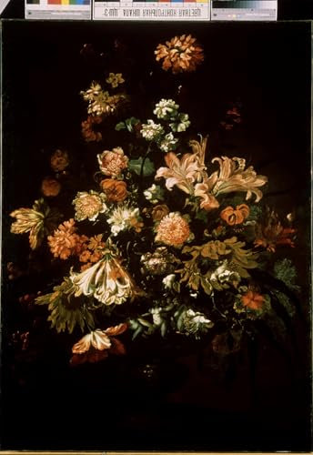 IPLUPJDY Berühmte Gemälde Gemälde Kunst Bilder Kunstdruck Leinwand Blumenstillleben mit einem Blumenstrauß von Jan Van Huysum Abstrakte Leinwandbilder für Wohnzimmer-Dekor 60x90cm
