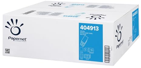 Papernet, 20 x 150 W-Falz Papierhandtücher, 2-lagig | (404913), 3000 Einweg-Falthandtücher, Recycelt Papier, Naturfarben, offene Abmessungen 32x20,3cm, Made in Germany