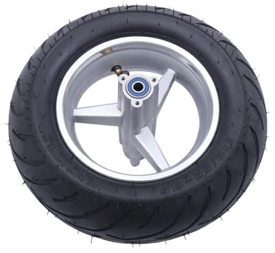 Liffshsy 11'' Mini Bike Wheel Rear Tire, Replacement Rear Wheel for 49cc Small Off-road Motorbike, Rubber Tire and Rim Hub 2 Bearing 6000 Model