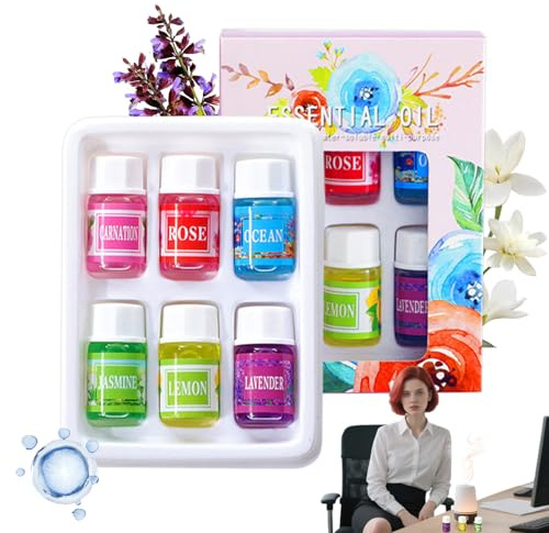 Aromatherapie Diffuser Öle - Duftöl Für Luftbefeuchter | 6 Fläschchen Wassermischbares Duftöl Für Auto Bad Und Wohnbereich