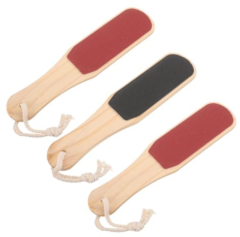 LALADEFIEE Raspador de Pies de Doble Cara 3 Unidades de Madera Exfoliante y Removedor de Callos para Masaje y Cuidado Profesional Casa