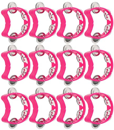 ifundom 12pièces Tambourins pour Garçon Fille avec Clochettes Plastique de Tambourins Portatifs de Percussion pour Classe et Événements