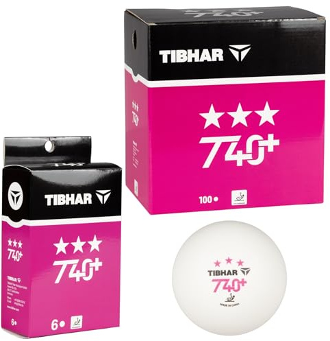 Tibhar Palle da ping pong T40+, 3 stelle, approvazione ITTF, per competizioni ufficiali, 6 o 100 pezzi, qualità unica in plastica ABS (100 pezzi)