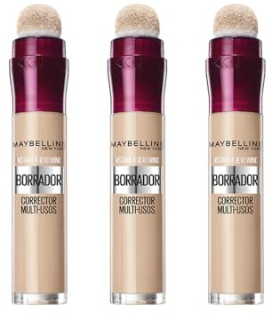 Maybelline Pack de 3, Borrador Corrector Hidratante Multiusos, Tono 02 Nude | Pack de 3, Borrador Corrector Hidratante Multiusos, Tono 02 Nude. Para un acabado uniforme y natural en el rostro.