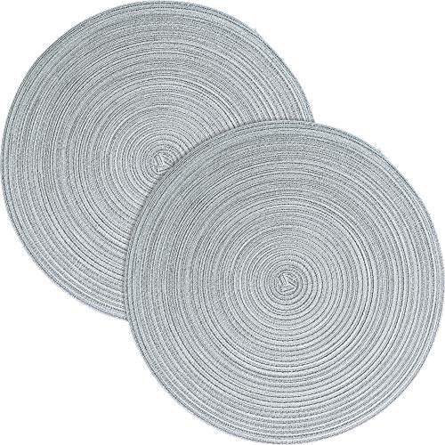 Pichler Tischset Samba 2er-Pack Silber Größe rund: 38 cm Ø