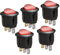 Heschen SPST - Interruptor basculante redondo de encendido y apagado, 3 terminales, 10 A, 250 VCA, 5 unidades