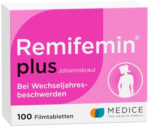Remifemin plus Johanniskraut 100 Tabletten - Medikament für Wechseljahre - bei starken & betont seelischen Wechseljahresbeschwerden - hormonfrei - pflanzliches Arzneimittel