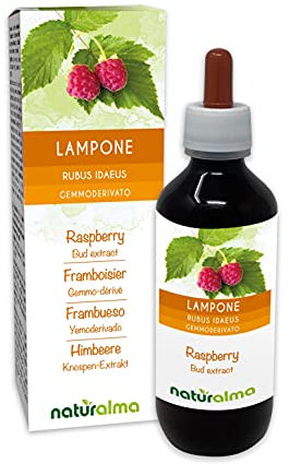 Lampone (Rubus idaeus) Gemmoderivato analcoolico da giovani getti freschi Naturalma - Estratto liquido gocce 200 ml - Integratore alimentare - Vegano