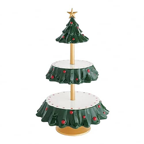 MAOTN Alzata per Torta da Dessert con Albero di Natale a 3 Piani,Frutta Piastra Supporto Alzata espositore per tè pomeridiano,espositore Server di Cibo per Il Giorno di Natale,Style1,Size