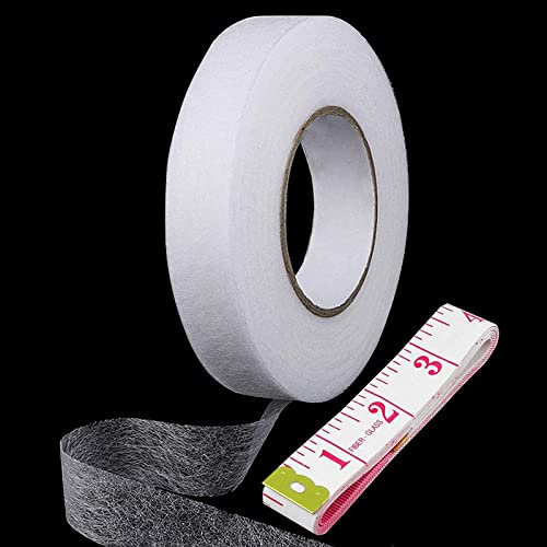 sukevitor 100m Saumband zum Aufbügeln, Breite 20mm Bügelband für Vorhänge, Bügelband Saumband, Selbstklebendes Saumbands zum Reparieren von Stoff Vorhang Gardinen Hosen Kleidung Jeans