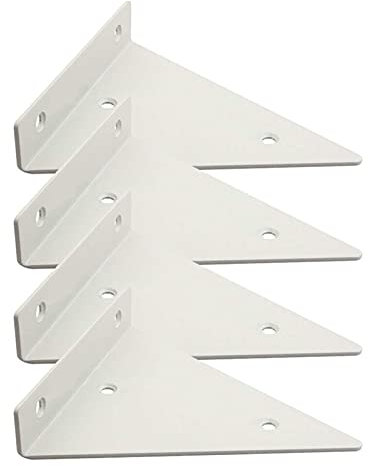 XUDONG 2/4 Pièces Supports Etagere Murale Invisible, Equerre Etagere Flottantes Triangles, Caché, Charge Lourde 40 kg, Noir Equerre Mural avec Vis, Equerre De Fixation Blanche équerre Murale