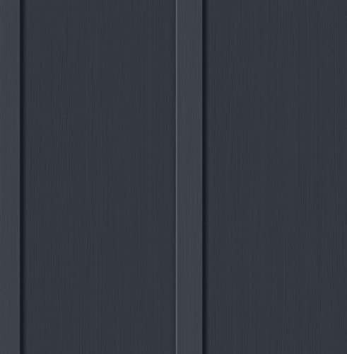 Faux Board and Batten Prepasted Wallpaper (Dark Blue)