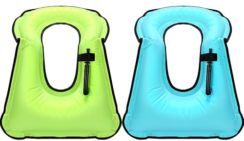 Deekin 2 Pcs Inflatable Vest for Adults, Blue,Fluorescent Green