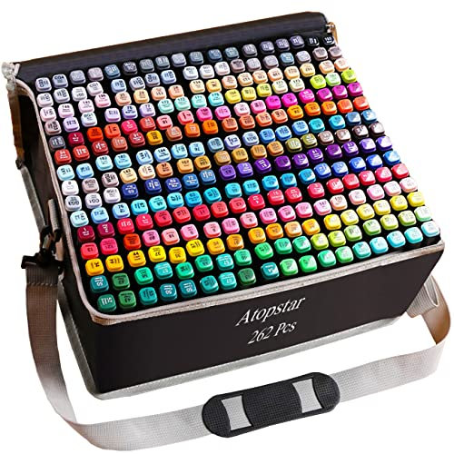ARTHEHE 262 Farben Marker Set, Schnell Alkohol Marker Set für Erwachsene Marker Stifte Set für Manga/Design/Schule mit Lagerbasis