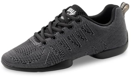 Anna Kern Baskets de danse 150 Bold pour femme - Textile noir/gris - Largeur normale - Talon de 1 cm - Semelle en polyuréthane divisée, noir/gris, 39 1/3 EU