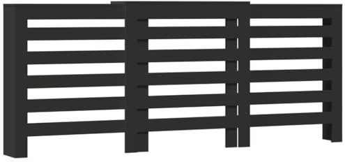vidaXL Radiator Cover, Heater Cover for Living Room Hallway, Slat Cabinet for Decorative, Heater Shelf, Radiator Shelf, Black Engineered Wood