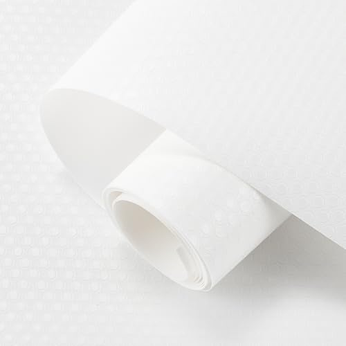 CREATCABIN Kitchen Shelf Liner Drawer Liners Cabinet Mats Non Adhesive EVA Shelf Liners Non-Slip Washable Waterproof Oilproof Pad Protectors for Fridge Pantry Closet Cupboard White 11.81x59.05Inch