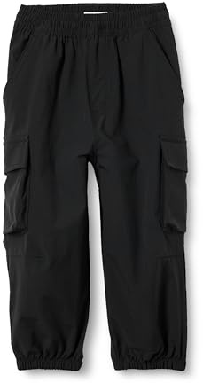 Amazon Essentials Pantalón de paracaídas Tipo Cargo Unisex para niños, Color Negro, Talla L
