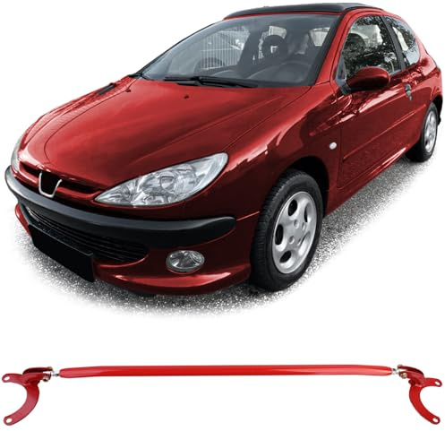 Aluminium Domstrebe verstellbar Rot für Vorne für Peugeot 206 + CC SW 98-08
