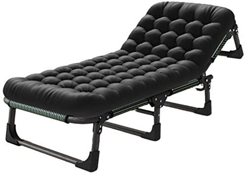 Tragbares faltbares Campingbett mit 5 Positionen Chaiselongue Stuhl – leicht und kompakt für Outdoor-Camping, Pool, Strand, Terrasse, Rasen, Sonnenbräunung, Büro – verstellbares und faltbares Bett für