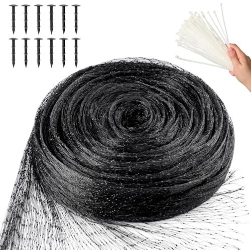4m x 12m Rete per Uccelli Rete Anti Uccelli Piccioni Rete da Giardino Rete Antiuccelli Protezione per Piante fagiolini Orto Rampicanti Cetrioli
