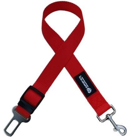 Support Pets Dog Seat Belt for Car – Adjustable Dog Safety Seatbelt Harness for Dogs & Puppies – Vehicle Seatbelt Clip for Secure Pet Travel – Durable Dog Accessories & Travel Restraint – Red 1 Pack