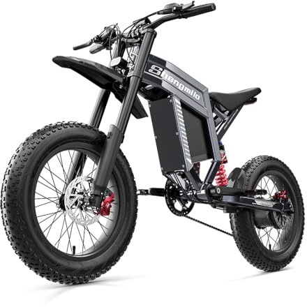 Shengmilo E Bike Electric Bike 20x4.0 Fat Tire E-Mountain Bike 150NM full suspension E-Bike 60V 30Ah Battery 7-Speed shifting electric cycling with Hydraulic oil brake aluminum frame