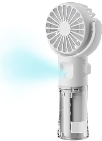 Handheld Misting Fan | Mini Fan with Water Mist Spray | Portable Adjustable Cooling Mist Handheld Fans with Spray Bottle | Rechargeable Outdoor Small Water Cooling Fans for Travel