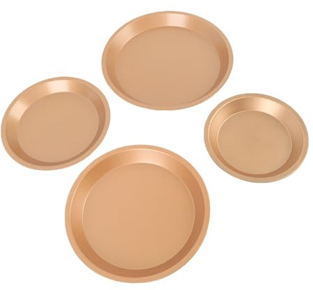 4PCS Pizza Pans Set, Carbon Steel Pizza Trays Even Heating Round Nonstick Pizza Bakeware Cooking Baking Grilling for Oven 6in 7in 8in 9in for Home Restaurant Kitchen Baking