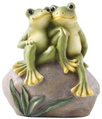 VICASKY Froschpaar Gartendekoration für Garten und Hof | Grün, Kreative Lebensnahe Form, Feine Verarbeitung, Angenehme Haptik, nicht Leicht Verformbar