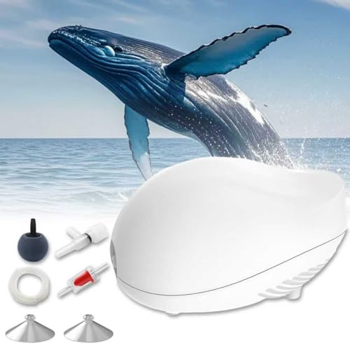 KZARYVEXIS Aquarium Luftpumpe, Super Leise, 1W, 120 L/h | Sauerstoff-Blasenpumpe mit Luftstein, Regelventil & Rückschlagventil, Leistungsstark & Geräuscharm für Aquarien