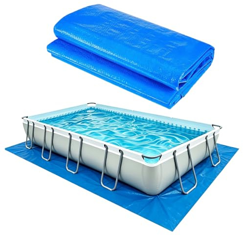 Bodenfolien für Swimmingpool 800x430 cm Poolunterlage Rechteckig Bodenplane für Oberirdische Schwimmbecken UV-stabile & reißfeste Verhindert Löcher