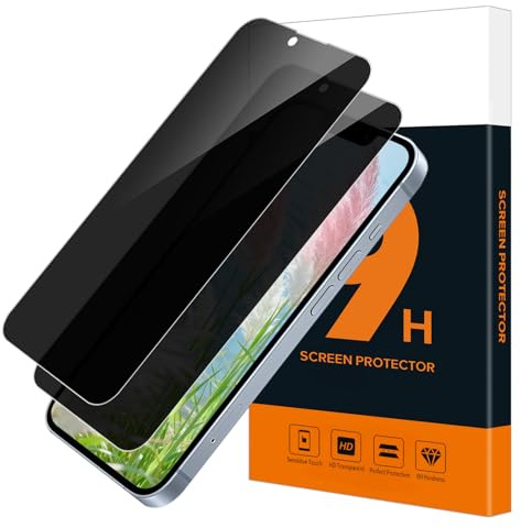 Carantee 2 Stück Schutzfolie für Panzerglas für iPhone 14/13/13 Pro Sichtschutzfolie, Anti-Kratzer 9H Härte Ultra-HD iPhone 14 Blickschutz, 2.5D Edge Anti-Schock Anti-Spähen iPhone 13 Displayschutz