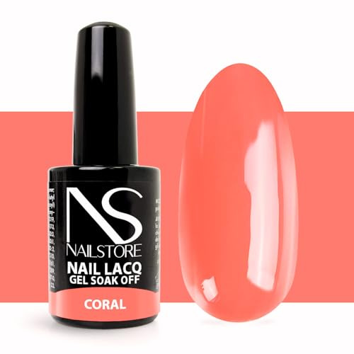 Nail Store Smalto Semipermanente Corallo 15ml – Smalto Gel Unghie Colorato Professionale – Colore Vibrante e Lunga Durata – UV/LED Made in Italy