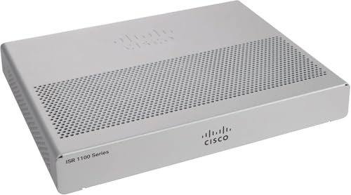 Cisco C1101-4P Routeur à Services intégrés avec 4 Ports Gigabit Ethernet (GbE), routeur Ethernet GE WAN, Port USB 3+ intégré, Garantie limitée d'un an sur Le matériel (C1101-4P) Gris