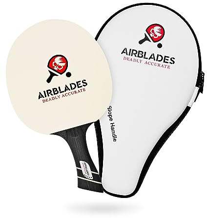 Professional Ping Pong Paddle with Hard Carry Case | Pro Table Tennis Racket | Table Tennis Paddle with Ergonomic Handle | 5 Blades of Wood with Premium Rubber and Sponge by AirBlades