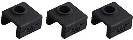 Jopto 3Pcs 3D Printer Heater Block Silicone Cover Silicone Sock Heating Insulation Case 280℃ High-Temperature Resistant Compatible with MK7 MK8 MK9 Hotend Compatible with Ender 3 CR-10 ANET A8 (Black)