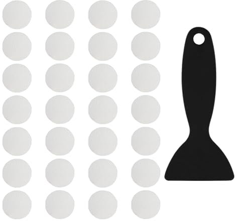 JJ PRIME -【Round】28pcs Transparent Self-Adhesive Anti-Slip Shower Stickers | Non-Slip Bathroom Tub Grip Shower Floor Stairs with Plastic Scraper