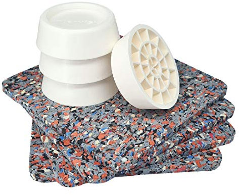 Alfombra Anti-vibración para Lavadoras, Set Universal de 4 Amortiguadores Anti Vibración, Almohadilla Antideslizante para Secadoras, Soportes Amortiguadores de Oscilaciones, Absorbedor de Vibraciones