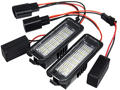 Aghami Plattenlicht 2 STÜCKE Universal 12V 18 LED Auto Nummern Lizenz Tail Plate Lights Glühbirne für VW Golf 4 5 6 7 6R Passat B6 Lupo Scirocco Polo LED-Kennzeichen
