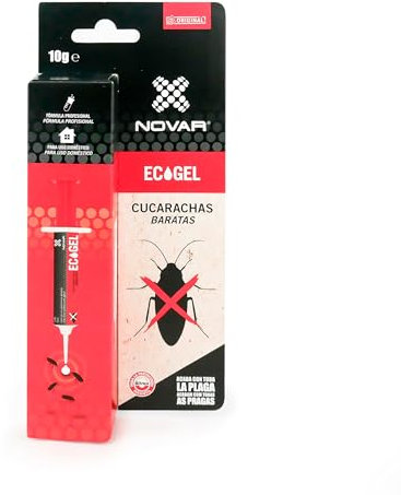 NOVAR ECOGEL Jeringuilla contra cucarachas | Eficacia Profesional| Elimina 50 cucarachas con una Sola Gota, insectos | 10 gr Ecopack (ECOGEL)